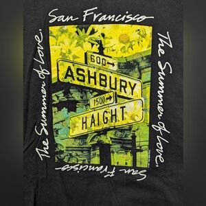 Vintage 90s Graphic Tee with Haight Ashbury Design